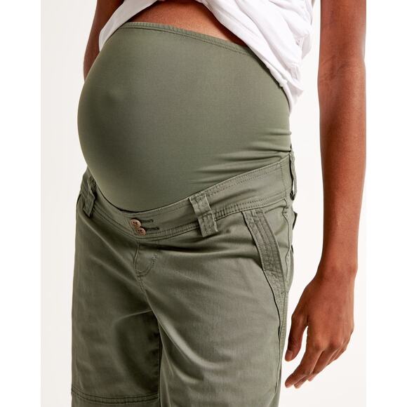 Abercrombie & Fitch Maternity Green Relaxed Cargo Pants Size 28/6S - Picture 2 of 4